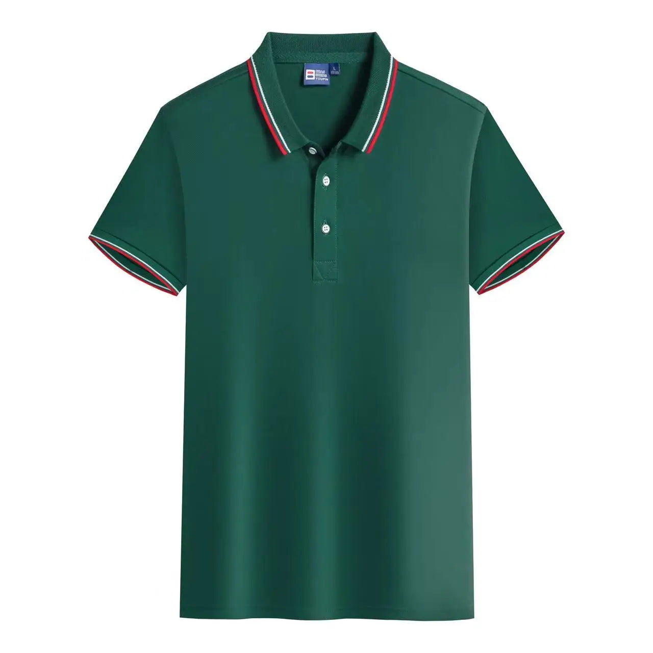Hot Sale Men's Casual Short Sleeve Business for Polo T-Shirts Solid Pattern Knitted Fabric New Short Sleeve Casual Polo Shirts