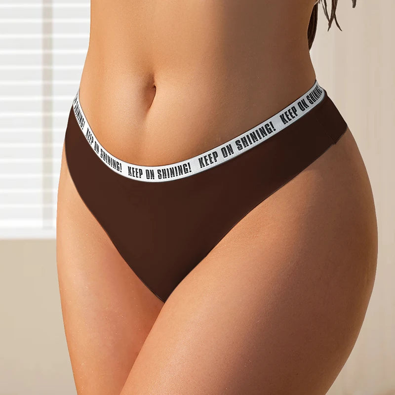 Sexy Women's Thong EvenYoung Wholesale New Low-rise Sexy Seamless Panties Letter Thong Bikinis Sexy Women's Underwear