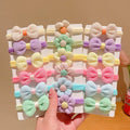 Spring and Summer 2023 New Design Cute Girls Hair Accessories 6pcs Nylon Colorful Flower Bow Hair Rubber Bands Elastic Hair Ties