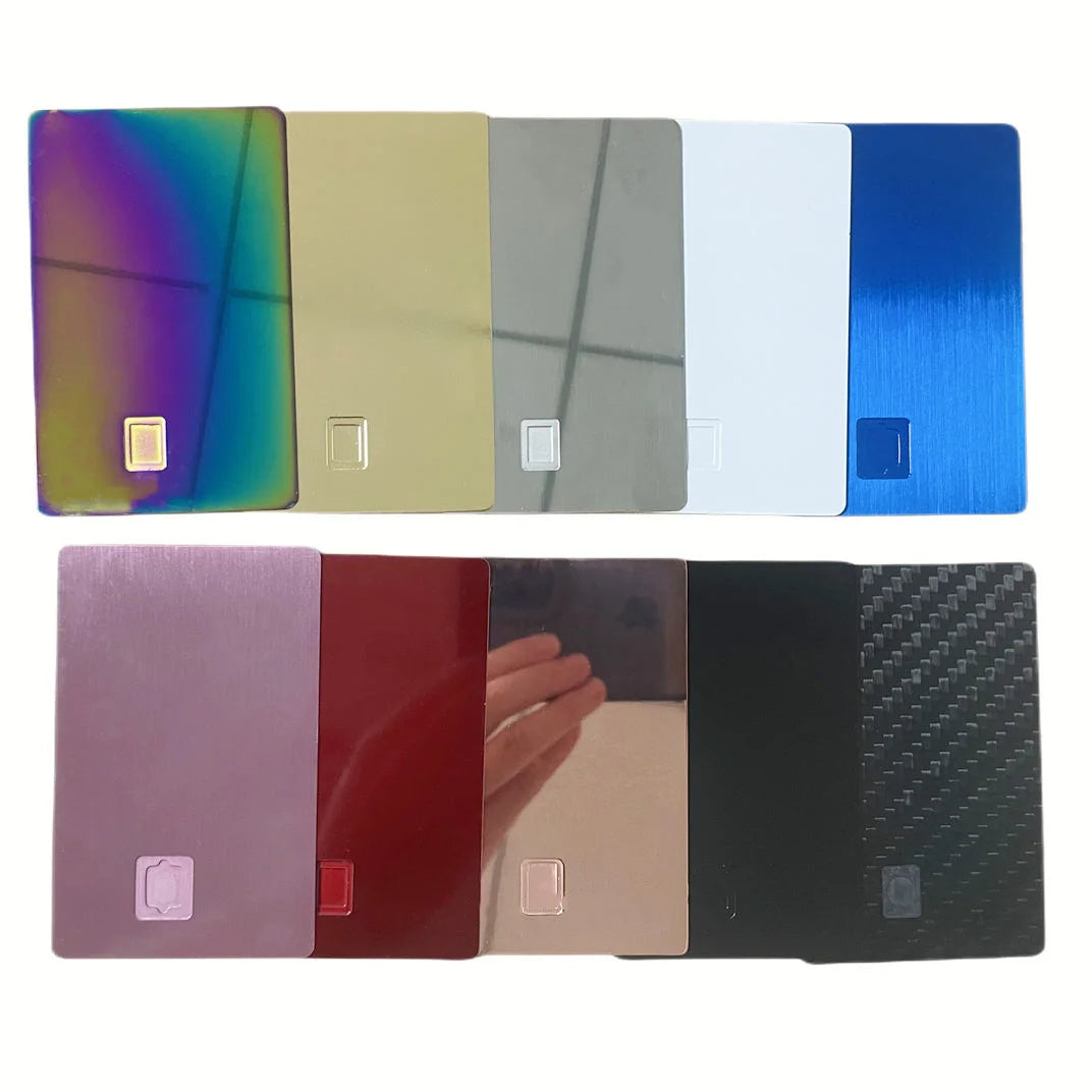 Custom Engraved Metal Bank Cards Stainless Steel Mirror Metal Credit Card Blanks Various Color Sublimation Metal Business Card