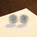 CZCITY Wholesale Designer Inspired Silver Earrings 925 Sterling with 3a Cubic Zircon Square Design Fashion Jewelry Earring
