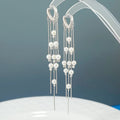 Elegant S925 Sterling Silver Long Tassel Earrings Fashion Earrings Trend 2022 Sterling Silver Pearl Ladies Earrings