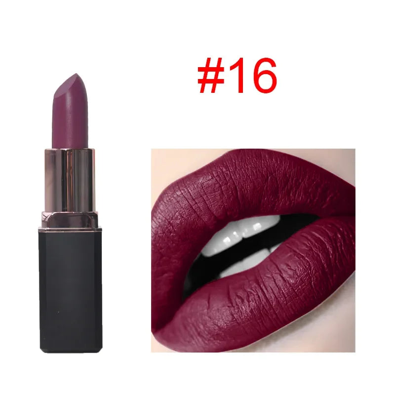 16 Colors Solid Lipstick Cosmetic Vendor Vegan Custom logo Matte Lipstick