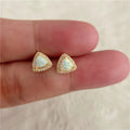 2026 Esty Trending Women Elegant Sterling Silver Triangle Opal Stud Earrings