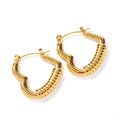 Romantic Stainless Steel Heart Earrings Waterproof & Tarnish Free Gold Plated Heart Hoop Earrings French Design Fashion Jewelry