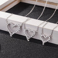 Punk Bling Rhinestone Crystal Heart Pendant Necklace Hip Hops S925 Sterling Silver Heart Necklace for Women