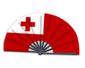 New Product Customized National Country Flag Tonga Folding Bamboo Hand Held Fan