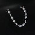 Ruyi Jewelry Customized 1ct+ Pear Marquise Diamond Earrings DIY Fine Long Chain with 1ct Pendant Elegant Ear Stack