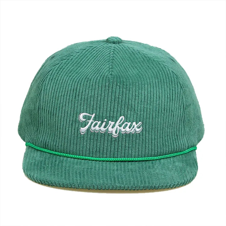 Custom Mens 5 Panel Snapback Corduroy Caps Rope Snapback Hats