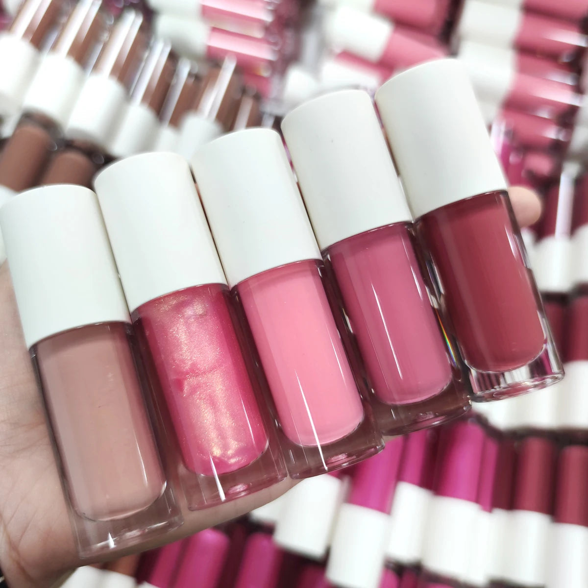 New Arrival China No MOQ Print Logo Private Label Shimmer clear Lipgloss Gloss Wholesale Vegan Lipgloss