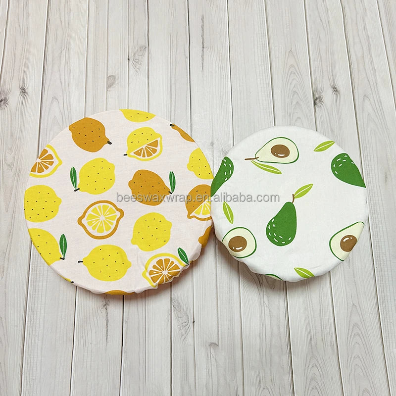 Reusable Cotton or Polyester Customized Elastic Band Fabric Bowl Covers