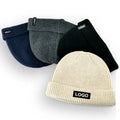Premium Skull Cap Fitted Embroidery Custom Logo Unisex Luxury Ribbed Knitted Wool Fisherman Beanie Hats for Beach