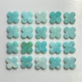 HQ GEMS Wholesale Dubai 13x13x2mm New Color Natural Blue Amazonite Stone Four Leaf Clover Stone