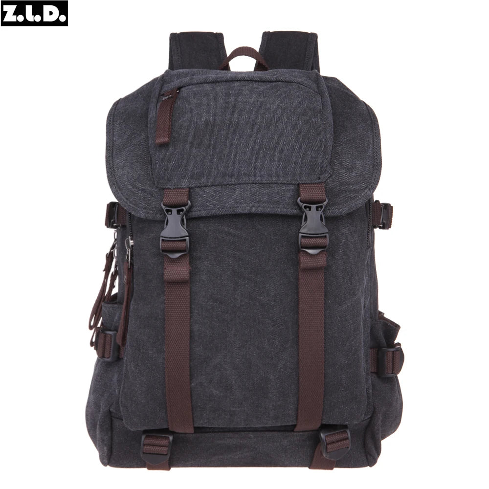 ZUOLUNDUO Classic Vintage Style 2026 Summer Anti-Theft Fashion Backpack for Men Travel Mochilas & School Bags