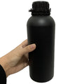 Matte Black Aluminum Bottle for Essential Oils Flavors Solvents PP Tamper Evident Screw Top 1000ml