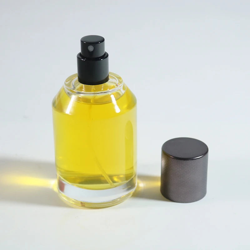 Transparent Glass Cylindrical Perfume Bottle Spot Thick Bottom High-quality Portable Cosmetics Packaging Spray Screen Printing