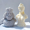 King Queen Statue Candle Mold Goddess Bust Silicone Molds Greek Art Woman Sculpture Soy Wax Tool