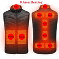 9 Areas Heated Vest Jacket USB Men Winter Electrical Heated Sleeveless Jacket Outdoor Fishing Hunting Vest