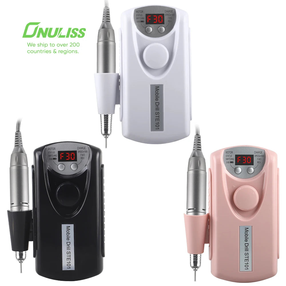Professional Cordless 35000rpm Nail Drill Machine Rechargeable Electric File Kit Manicure Pedicure Set Nail Foot Callus Remover