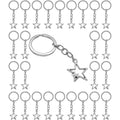 Wholesale Metal Star Pendant Car Key Chain for Women Men DIY Handmade