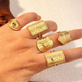 European American High-End Stainless Steel Ring 18K Gold Plated Niche Accessible Luxury Cross-Border Jewelry Fashionable Ring