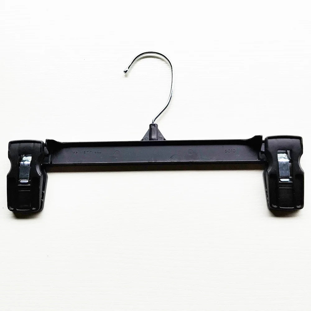 Clothing Store Factory 12inch Wholesale Plastic Pants Rack Fashion Trousers Pants Clear Black Plastic Bottom Hanger