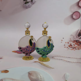 25ml Pink Green Refillable Arabic Oil Perfume Bottles Botol Parfum Perfume Oil Bottles Dubai Oil Perfume Oud Glass Bottles