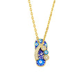 Bohemian Inlaid Zirconium Dripping Oil Cool Summer Slippers Evil Eye Pendant Necklace 18k Copper Plated Color Preservation