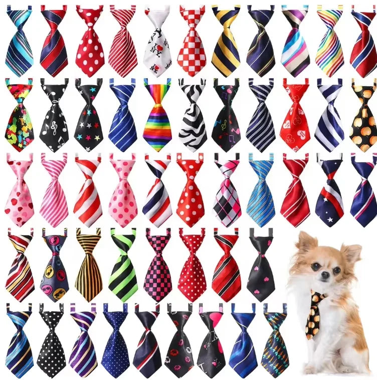 Luxury Adjustable Grooming Straps Pet Tie Dog Cat Neckties Silk Bow Dog Tie