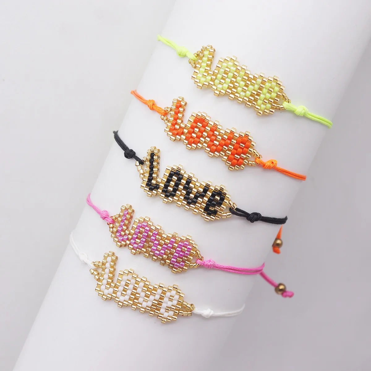 Handmade Bohemian Style Letter Bead Bracelet Personalized for Women Unique Adjustable Fashion Design with 'Love' Letter Gift