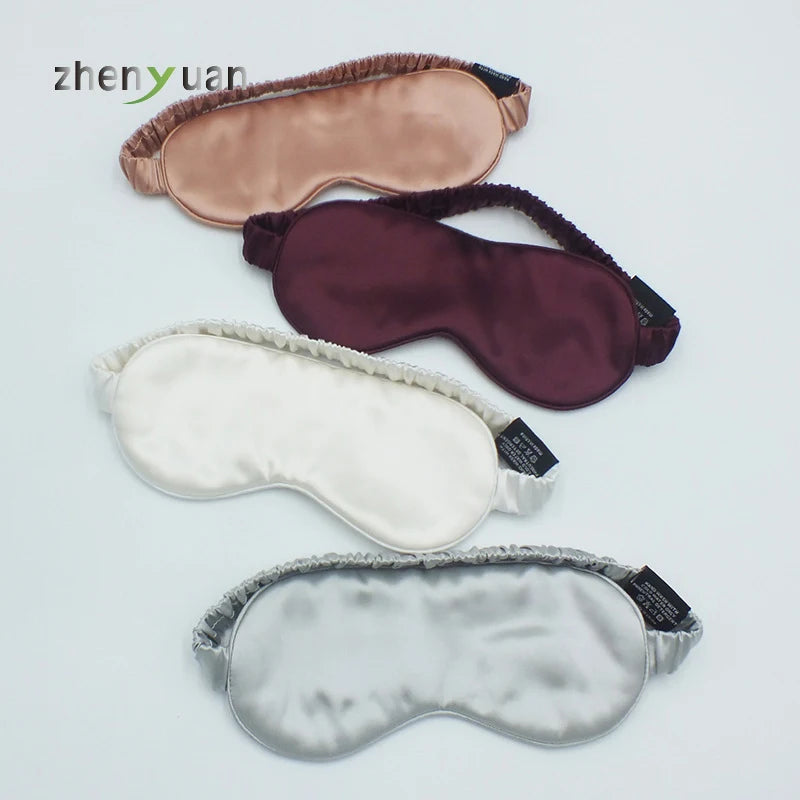 Custom Logo Double Sided 6A Mulberry Silk Eye Mask Comfortable Blindfold Eyeshade for Sleeping Travel Relax