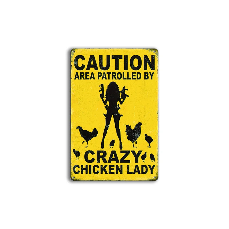 Three Kind of CAUTION Decoration Iron Poster Painting Tin Sign Vintage Wall Decor for Cafe Bar Pub Home Beer Decoration Crafts