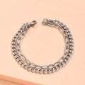 Fashion Cuban Link Chain Paperclip Chain Layered Bracelet for Women Men Double Layered Stainless Steel Chain Bracelet Wholesale