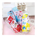 Cute Stationery Pouch Kawaii Large Capacity Pu Leather Milk Pencil case for Girls