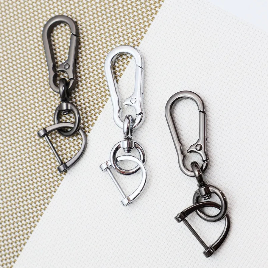 Retail New Zinc Alloy Hook Keychain Car Keychain Customer logo Metal Keyring Rotating Hook Hardware Accessories