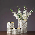 Living Marble Texture Vase Ceramic Vase for Home Decor White Vase Jingdezhen Ceramic Factory Manufacturing