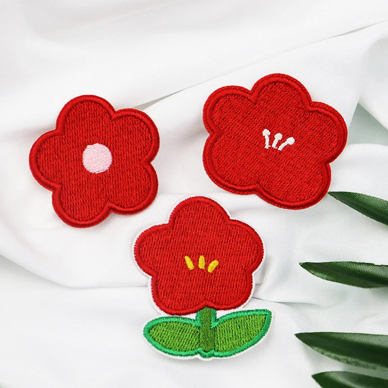 Top Selling Little Safflower Iron on logo Ladies Shirts Jacket Embroidery Patches
