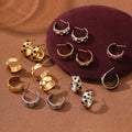 Nimai Stainless Steel Huggie Earrings PVD Gold Plated Chunky Cc Hoop Star Enamel Earrings for Ladies Waterproof Jewelry