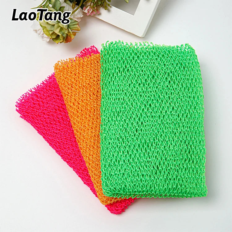 Wholesale Skin Exfoliating Back Long Nylon Mesh African Body Net Scrubbing Bath Shower Sponge