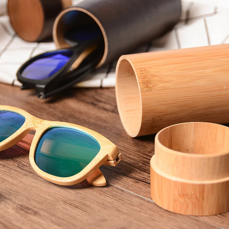 New Custom Logo Bamboo Sunglasses Eyewear Case 3 Color Personalise Hard Shell Eye Glasses Cases