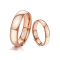 POYA Wholesale Women 4mm 6mm Rose Gold Plated Tungsten Simple Matching Wedding Band for Gift