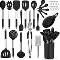 Kitchen Utensils Set With Handle BPA Free Silicone Cooking Utensils Set With Holder for Dishwasher Safe