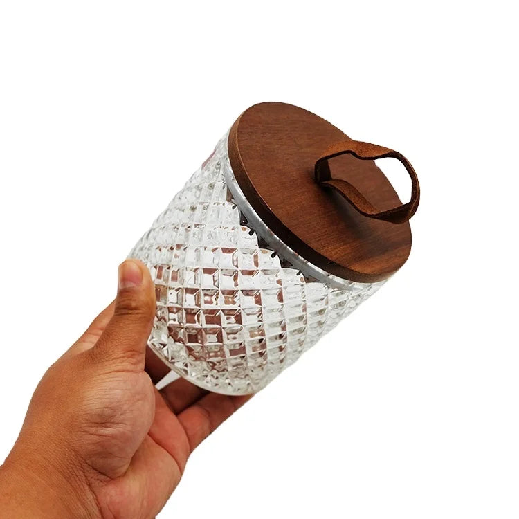 Luxury Packaging Canisters for Tea Custom Small Round Glass Jar Herb Tea Canister Box With Window Lid