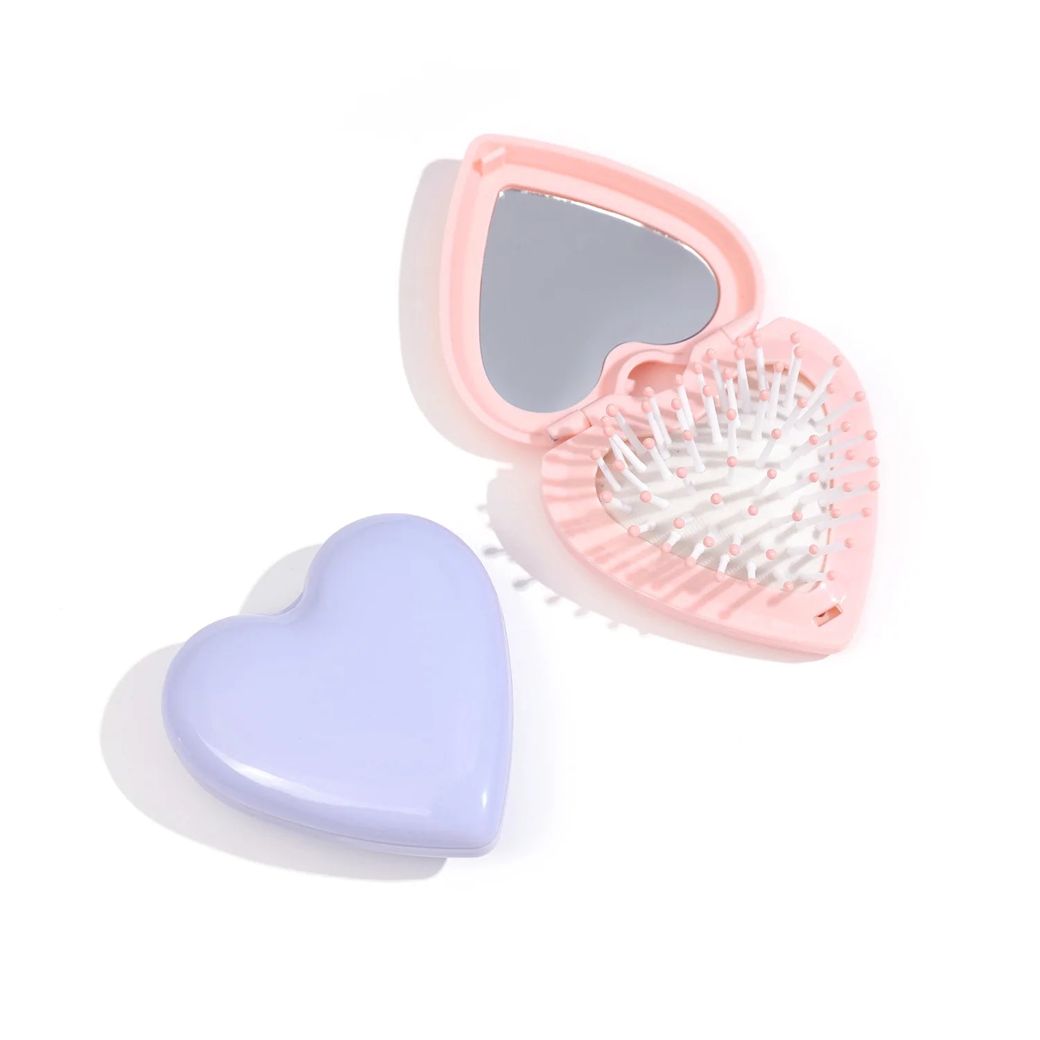 Gmagic 2024 New Massage Comb Heart-Shaped Portable Mirror Cute Girl Student Hairpin Gift Comb