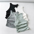 Hot Custom Logo Summer Black Ribbed Crop Tank Top Women