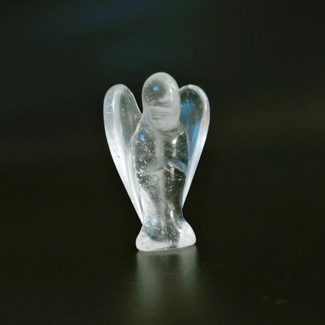 2026 wholesale Natural clear quartz Crystal carved guardian Angel little angel statues Crafts