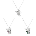 Factory Fast Shipping Exquisite butterfly Pendant 925 Sterling Silver 5A Cubic Zirconia Emerald Pendant Necklace for Girls