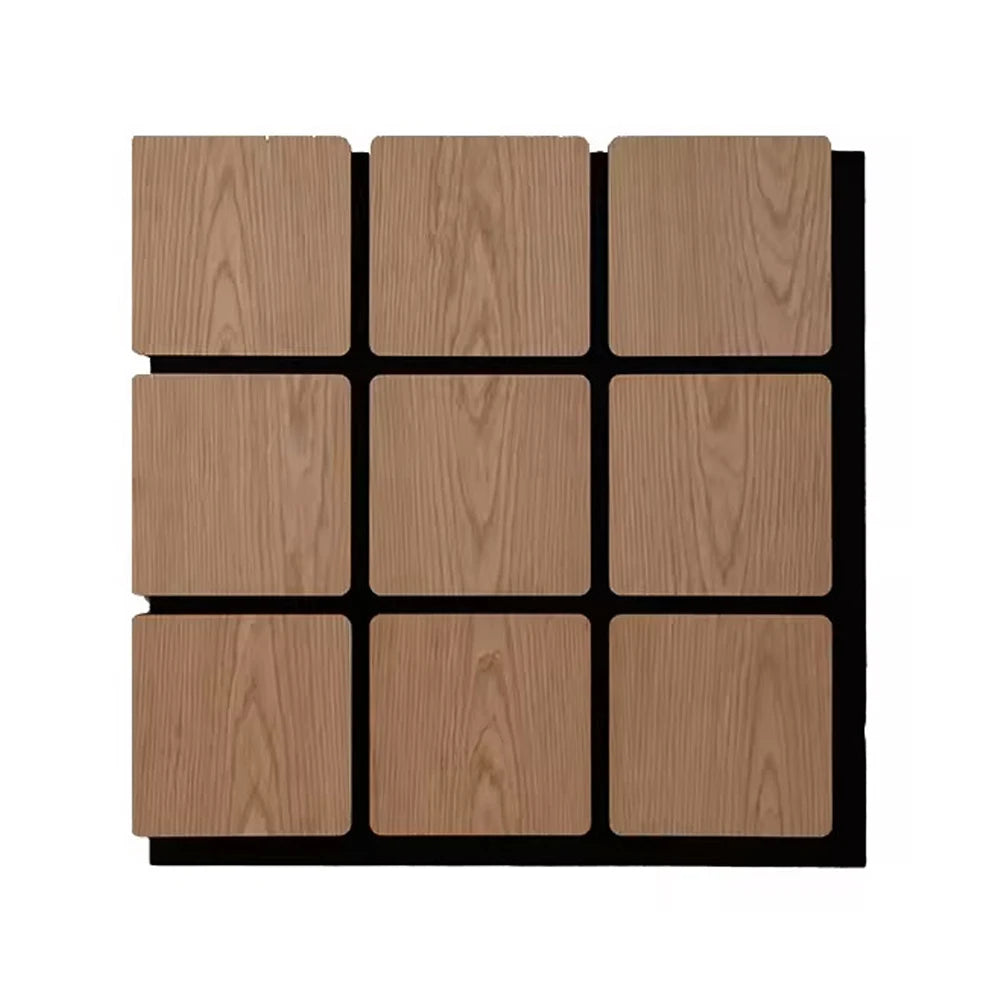 Customized Akupanel Nature Smoky Oak Wooden Walnut Veneer Slat Polyester Sound Absorbing Panel Acoustic Wall Panel