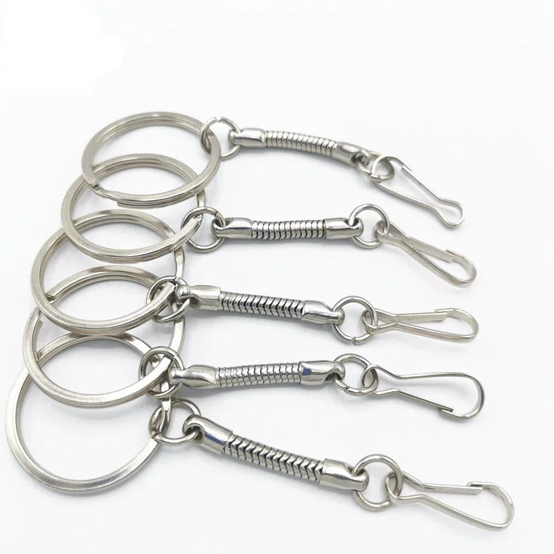 Wholesale High Quality U Disk Keychain Accessories Hardware Spring Metal Key Chains DIY Clasp Snap Hook Key Chain Ring