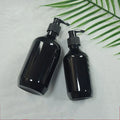 Printing Cosmetic Skincare Empty Black Serum Lotion Pump Bottle 500ml Plastic Bottle with Pump